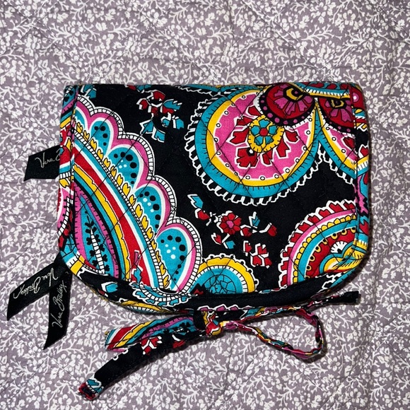 VERA BRADLEY Small Fold & Tie Makeup Cosmetic Jewelry Travel Bag - Picture 1 of 4
